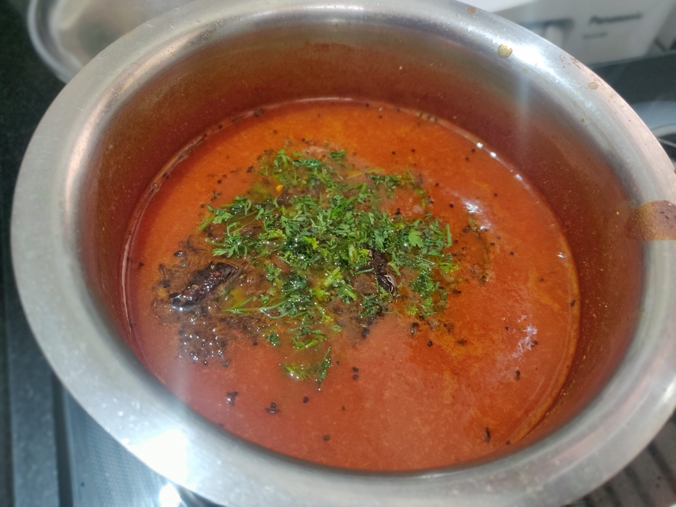 Tomato Rasam | Tomato Saar | Rasam without lentils | Quick Rasam - Bhojanashale